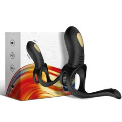 ARMONY - ANILLO VIBRADOR JOY JUMPER PARA PAREJAS Y TAPÓN ANAL NEGRO