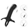 ARMONY - DILDO CON ANILLO Y VIBRADOR CON CONTROL REMOTO NEGRO