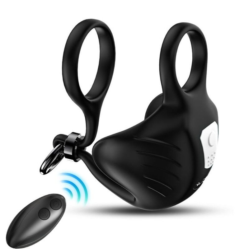 ARMONY - ANILLO VIBRADOR DE ESCROTO MANTA CON CONTROL REMOTO NEGRO