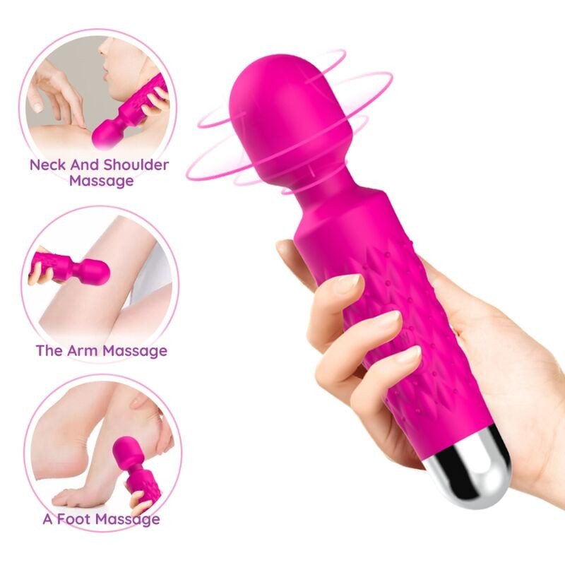ARMONY - MASAJEADOR Y VIBRADOR CARTERO CON CABEZAL SÚPER FLEXIBLE, COLOR FUCSIA