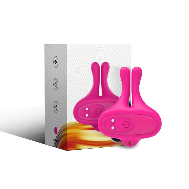 ARMONY - PINZAS MAGNÉTICAS VIBRATORIAS PARA PEZONES CON FORMA DE CONEJO, COLOR ROSA