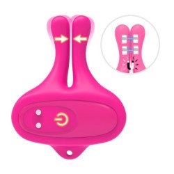 ARMONY - PINZAS MAGNÉTICAS VIBRATORIAS PARA PEZONES CON FORMA DE CONEJO, COLOR ROSA
