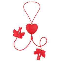 ARMONY - MAGNETIC NIPPLE CLAMPS WITH VIBRATION BUTTERFLY SHAPE RED