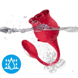 ARMONY - SUccionador y vibrador de clítoris rosa con 10 modos, color rojo.