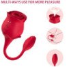 ARMONY - SUccionador y vibrador de clítoris rosa con 10 modos, color rojo.