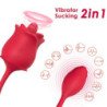 ARMONY - ESTIMULADOR Y VIBRADOR DE SUCCIÓN 2 EN 1 ROSA CON 10 MODOS Y COLA ROJA