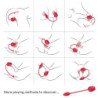 ARMONY - ESTIMULADOR Y VIBRADOR DE SUCCIÓN 2 EN 1 ROSA CON 10 MODOS Y COLA ROJA