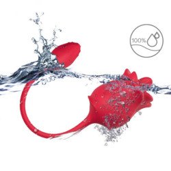 ARMONY - ESTIMULADOR Y VIBRADOR DE SUCCIÓN 2 EN 1 ROSA CON 10 MODOS Y COLA ROJA