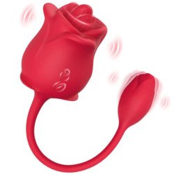 ARMONY - ESTIMULADOR Y VIBRADOR DE SUCCIÓN 2 EN 1 ROSA CON 10 MODOS Y COLA ROJA
