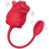 ARMONY - ESTIMULADOR Y VIBRADOR DE SUCCIÓN 2 EN 1 ROSA CON 10 MODOS Y COLA ROJA