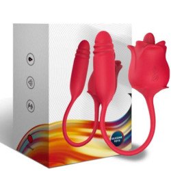ARMONY - 3 EN 1 ROSA, ESTIMULADOR, SUCCIÓN Y MOVIMIENTO DE ARRIBA Y ABAJO CON COLA ROJA