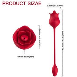 ARMONY - VIBRADOR ESTIMULADOR DE CLÍTORIS ROSA CON COLA, 10 MODOS, ROJO
