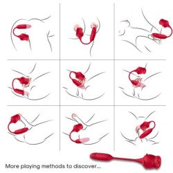 ARMONY - ROSEKNIGTH SUCTOR Y VIBRADOR DE CLÍTORIS ROJO