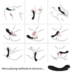 ARMONY - DILDO VIBRADOR DE SILICONA NEGRA PARA EL PUNTO G