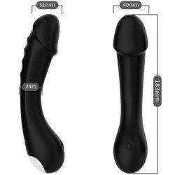 ARMONY - DILDO VIBRADOR DE SILICONA NEGRA PARA EL PUNTO G