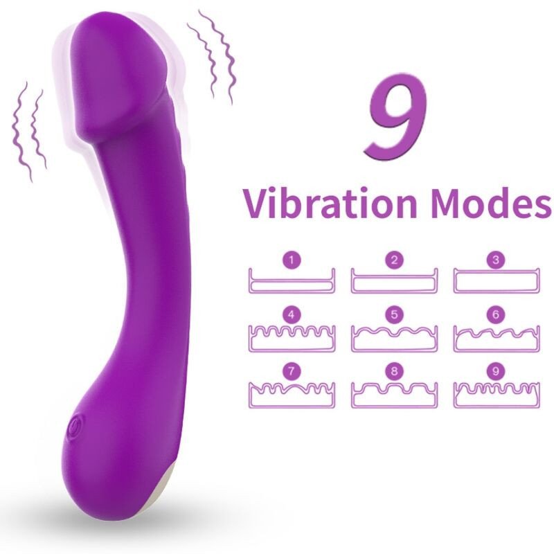 ARMONY - DILDO VIBRADOR DE SILICONA PARA EL PUNTO G, COLOR MORADO