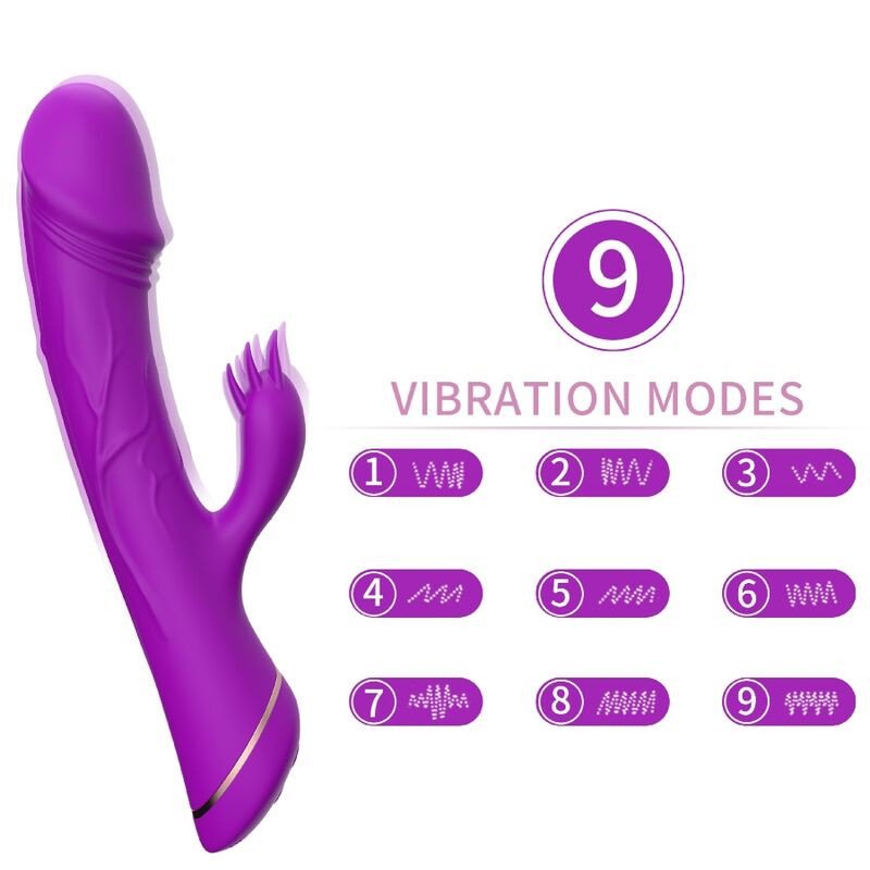 ARMONY - DILDO VIBRADOR CON FORMA DE CONEJO DE SILICONA MORADA