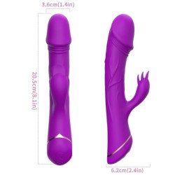 ARMONY - DILDO VIBRADOR CON FORMA DE CONEJO DE SILICONA MORADA