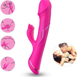 ARMONY - DILDO VIBRADOR CON FORMA DE CONEJO DE SILICONA FUCSIA