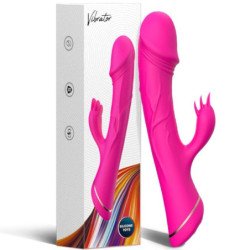 ARMONY - DILDO VIBRADOR CON FORMA DE CONEJO DE SILICONA FUCSIA
