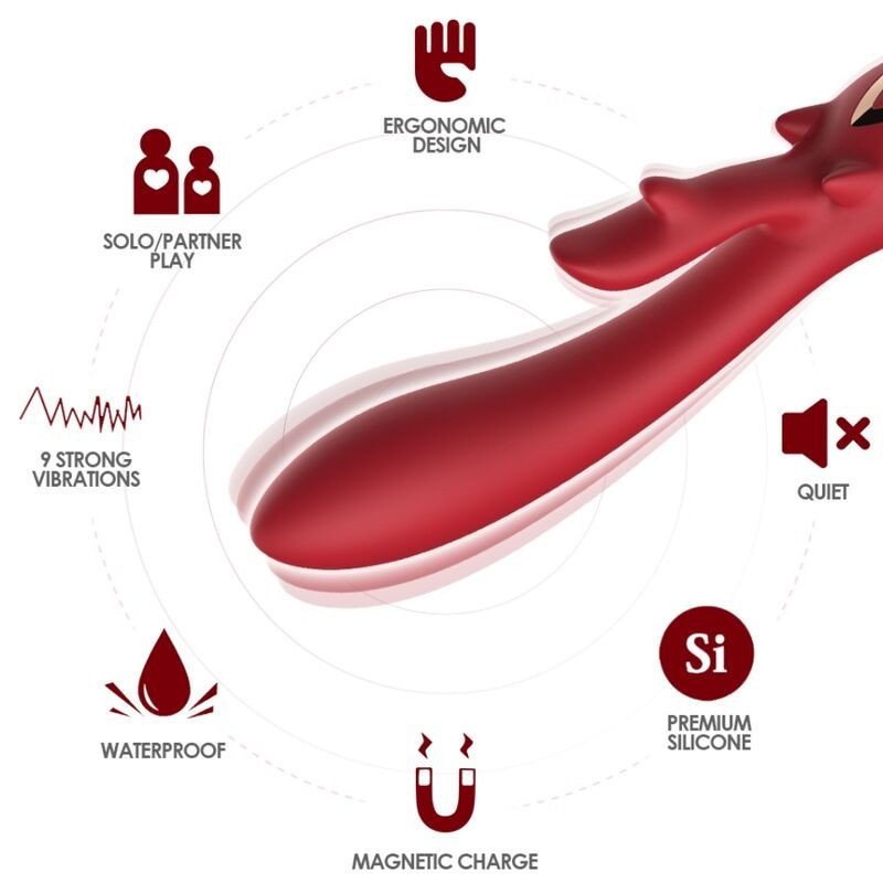 ARMONY - VIBRADOR ALCE CONEJO CURVO ROJO