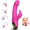 ARMONÍA - METEROR DILDO VIBRADOR ROTADOR DE CONEJO FUCSIA