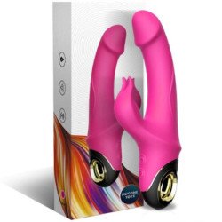 ARMONÍA - METEROR DILDO VIBRADOR ROTADOR DE CONEJO FUCSIA
