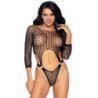 LEG AVENUE - BODY TOP CON ESPALDA TANGENTE - TALLA ÚNICA - NEGRO