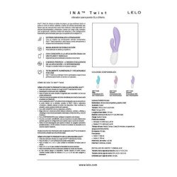 LELO - VIBRADOR DOBLE INA TWIST CONEJO PARA EL PUNTO G Y EL CLÍTORIS ROSA