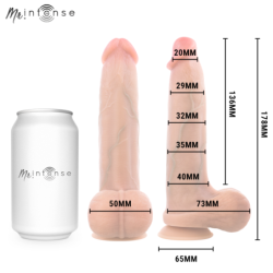 MR INTENSE - DILDO DE SILICONA BRUCE S CON TESTÍCULOS 17,8 CM -Ø- 4 CM