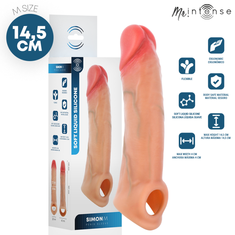 MR INTENSE - SIMON M FUNDA DE SILICONA PARA PENE 14,5 CM -Ø- 4 CM