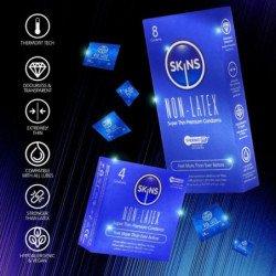 SKINS - PRESERVATIVOS SIN LÁTEX - PAQUETE DE 4