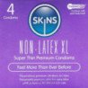SKINS - PRESERVATIVOS SIN LÁTEX, PAQUETE XL DE 4