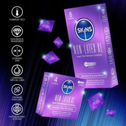 SKINS - PRESERVATIVOS SIN LÁTEX, PAQUETE XL DE 4