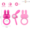 INTENSE - ANILLO VIBRATORIO PARA PENE HOPPS CON ESTIMULACIÓN CLITORAL ROSA