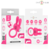 INTENSE - ANILLO VIBRATORIO PARA PENE HOPPS CON ESTIMULACIÓN CLITORAL ROSA
