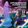 POWER MONSTERS - DILDO REALISTA ATLANTEANO CON VENTOSA 19 CM Ø 5 CM AZUL Y MORADO