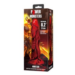 POWER MONSTERS - DILDO DE FANTASÍA DE MINOTAURO CON VENTOSA 21 CM Ø 5 CM ROJO Y NEGRO