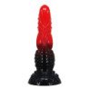 POWER MONSTERS - DILDO DE FANTASÍA DRAGÓN DE FUEGO CON VENTOSA 24,5 CM Ø 5,8 CM ROJO Y NEGRO