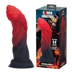 MONSTRUOS DE PODER - GOLIATO INFERNAL, DILDO DE SILICONA BICOLOR DE FANTASÍA, 25 CM Ø 6 CM