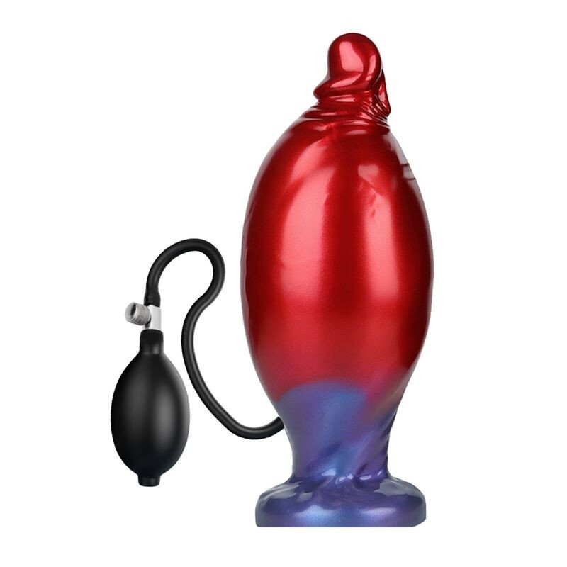 MONSTRUOS DE PODER - DILDO DE SILICONA INFLABLE BICOLOR SHADOW BEHEMOTH 22 CM Ø 5 CM