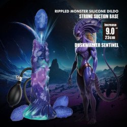 POWER MONSTERS - DUSKWALKER SENTINEL TRICOLOR DILDO DE SILICONA INFLABLE DE FANTASÍA 23 CM Ø 5 CM