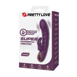 PRETTY LOVE - VIBRADOR RECARGABLE HARPER CON FORMA DE CONEJO, 10 FUNCIONES, COLOR MORADO