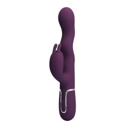 PRETTY LOVE - VIBRADOR LOURSEN RABBIT CON MOVIMIENTO DE EMPUJE Y 7 VIBRACIONES, RECARGABLE POR USB, COLOR MORADO