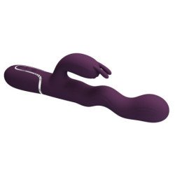 PRETTY LOVE - VIBRADOR LOURSEN RABBIT CON MOVIMIENTO DE EMPUJE Y 7 VIBRACIONES, RECARGABLE POR USB, COLOR MORADO