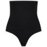 BYE-BRA - TANGA DE TALLE ALTO SIN COSTURAS, TACTO SUAVE, COLOR NEGRO, TALLA M