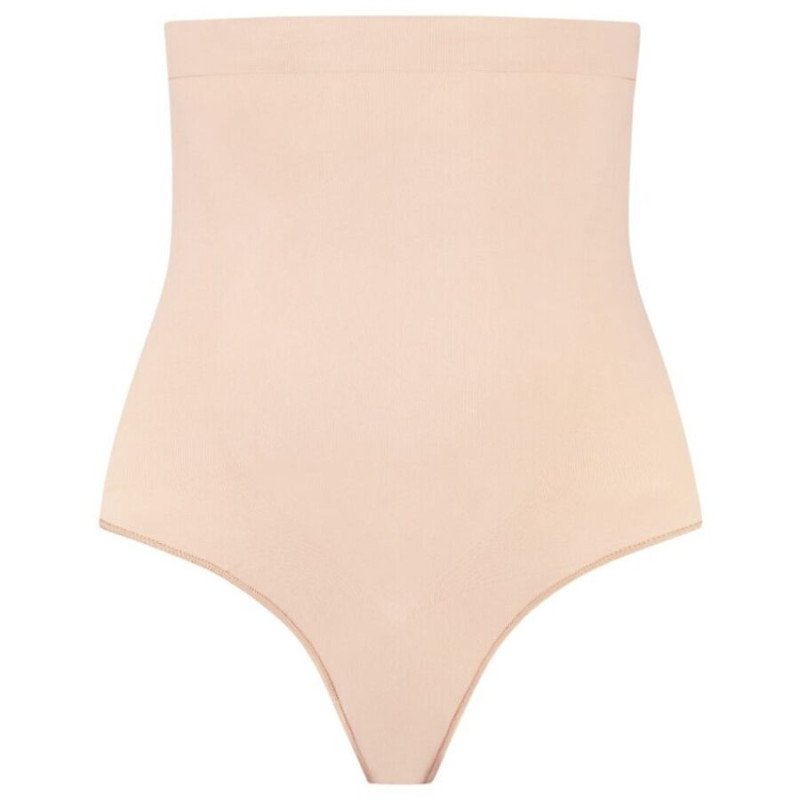 BYE-BRA - TANGA DE TALLE ALTO SIN COSTURAS, TACTO SUAVE, COLOR BEIGE, TALLA XXL