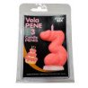 DIABLO PICANTE - VELA CON FORMA DE PENE CON FORMA DEL NÚMERO 3, COLOR ROSA