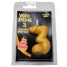 DIABLO PICANTE - VELA CON FORMA DE PENE CON FORMA DEL NÚMERO 3, COLOR DORADO