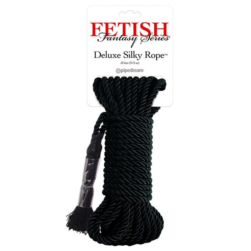 FETISH FANTASY SERIE - CUERDA DE SEDA NEGRA DE LUJO 9,75 M